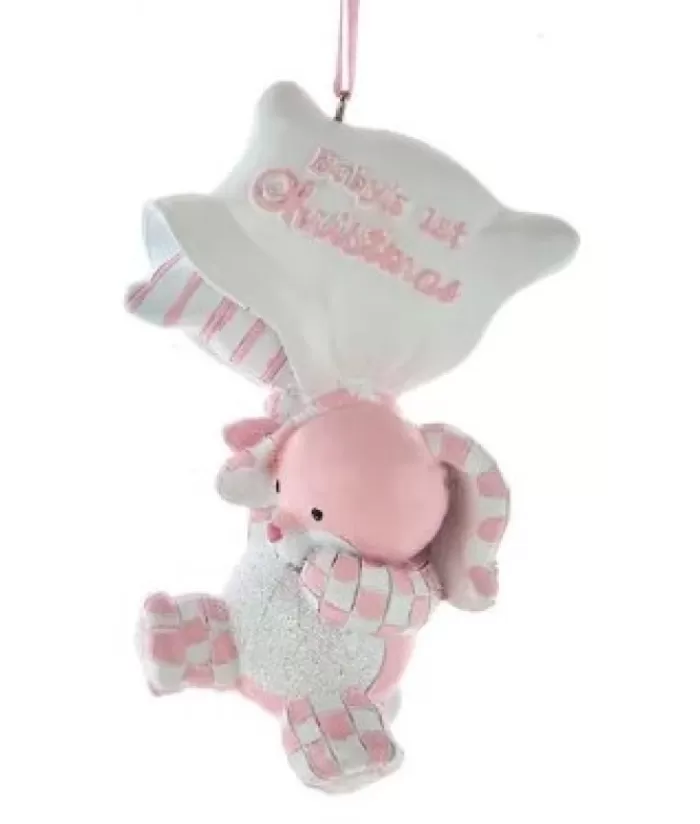 Boutique de Noël Premier Noël*Ornament, Pink Baby Bunny. "Baby'S First Christmas