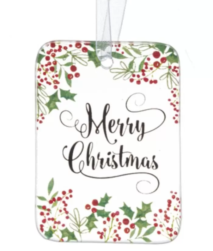 Boutique de Noël Sentiments*Ornament, Plaque, With Message "Merry Christmas"