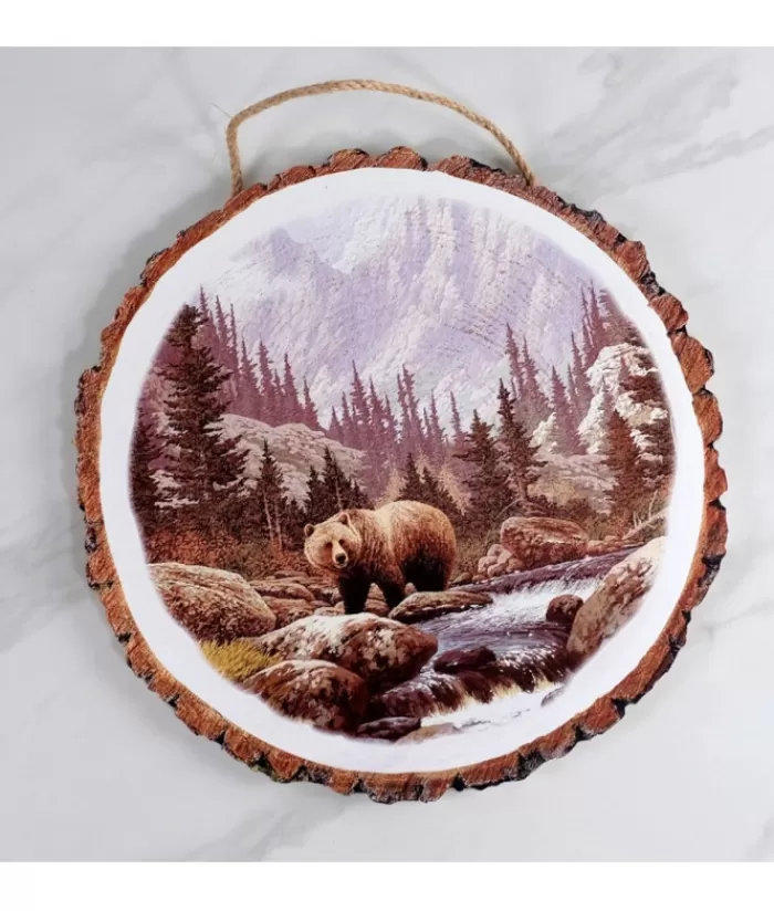 Boutique de Noël Ornements Souvenirs*Ornament, Plaque With Wilderness Scene.