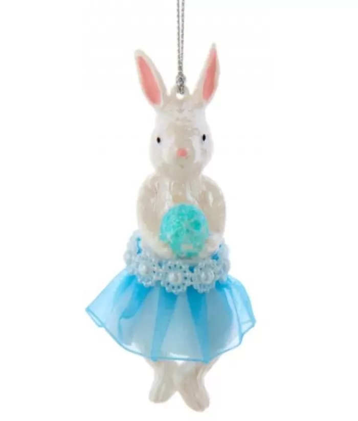 Boutique de Noël Animaux*Ornament, Rabbit In Blue Fabric Tutu.