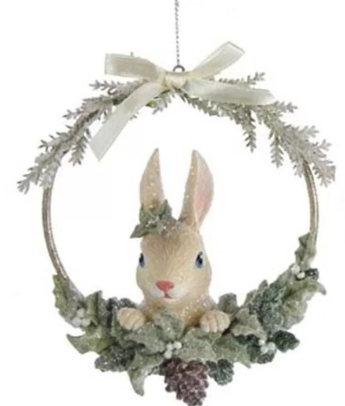 Boutique de Noël Sentiments*Ornament, Rabbit In Wreath