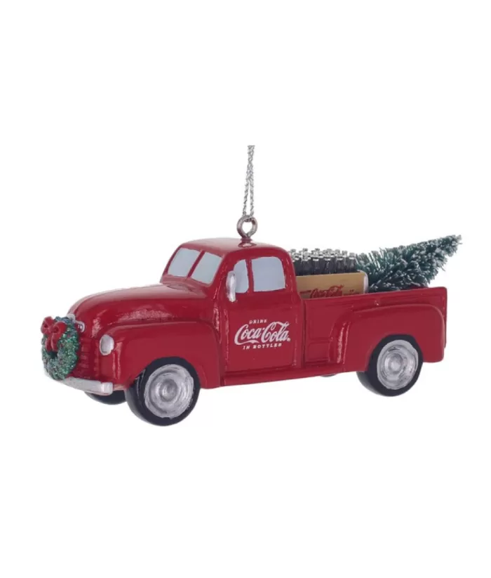 Boutique de Noël Ornament, Red Coca-Cola Pick Up Truck, Full Cargo Of Coca Cola