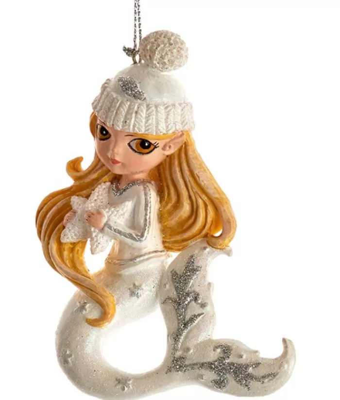 Boutique de Noël La Mer*Ornament, Red Haired Mermaid, With Silver Spangling