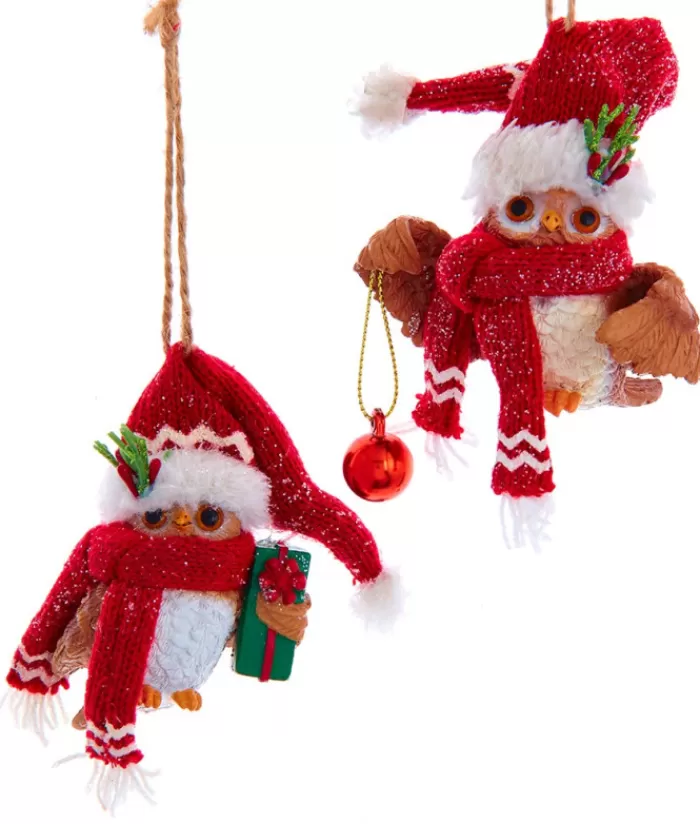 Boutique de Noël Animaux*Ornament, "Red Hat" Christmas Owl With Ornament