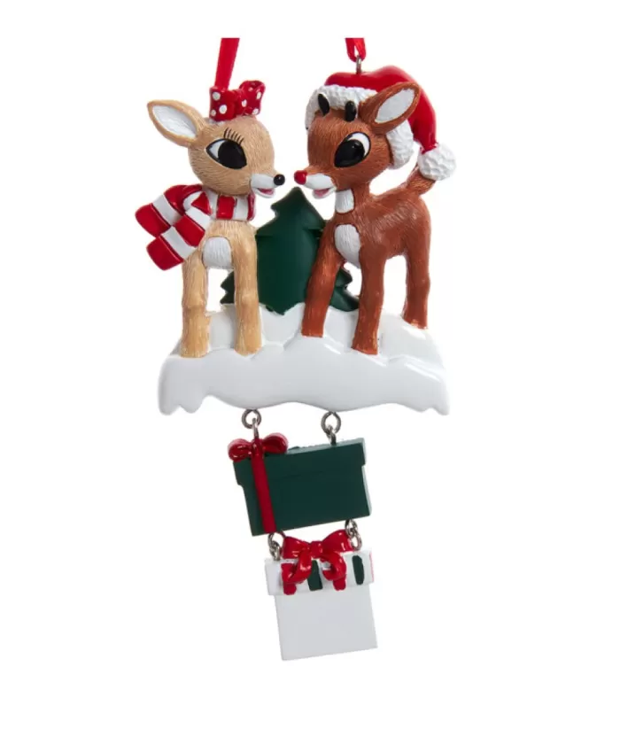 Boutique de Noël Ornament, Rudolph, Clarice And 2 Xmas Gifts