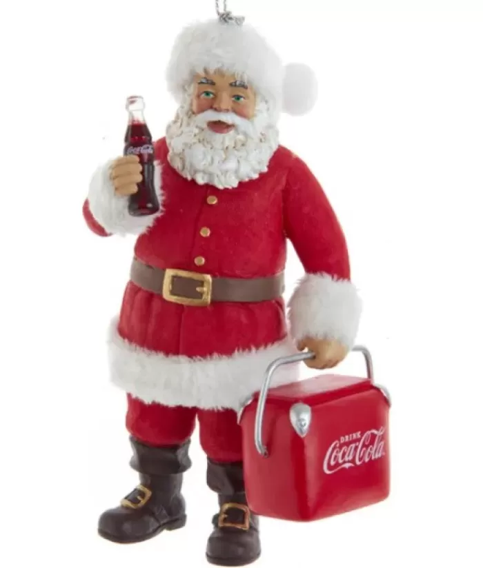 Boutique de Noël Anges & Père Noël*Ornament, Santa Claus Having A Coke, Cooler In Hand