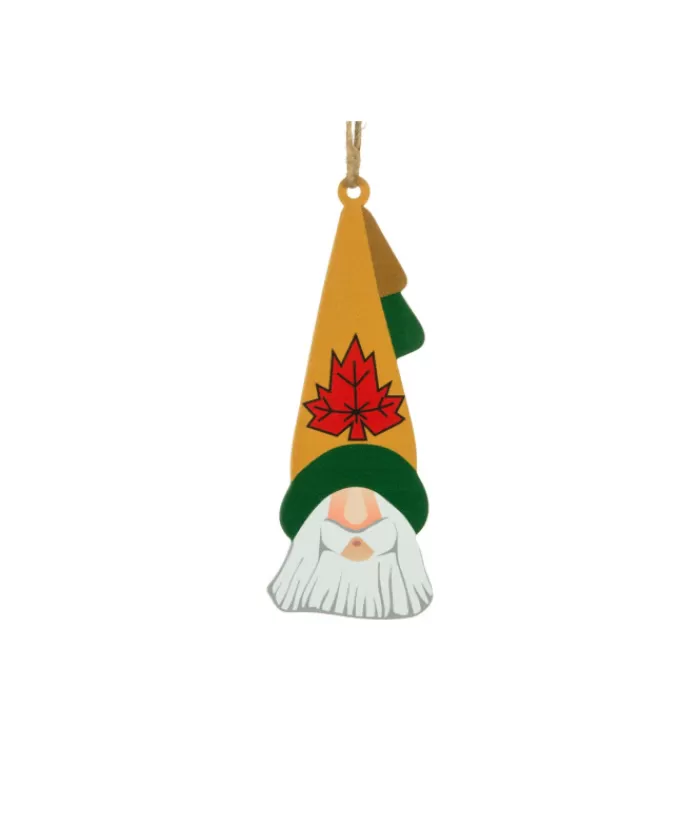 Boutique de Noël Anges & Père Noël*Ornament, Santa Head With Maple Leaf Toque, Souvenir Of Canada.
