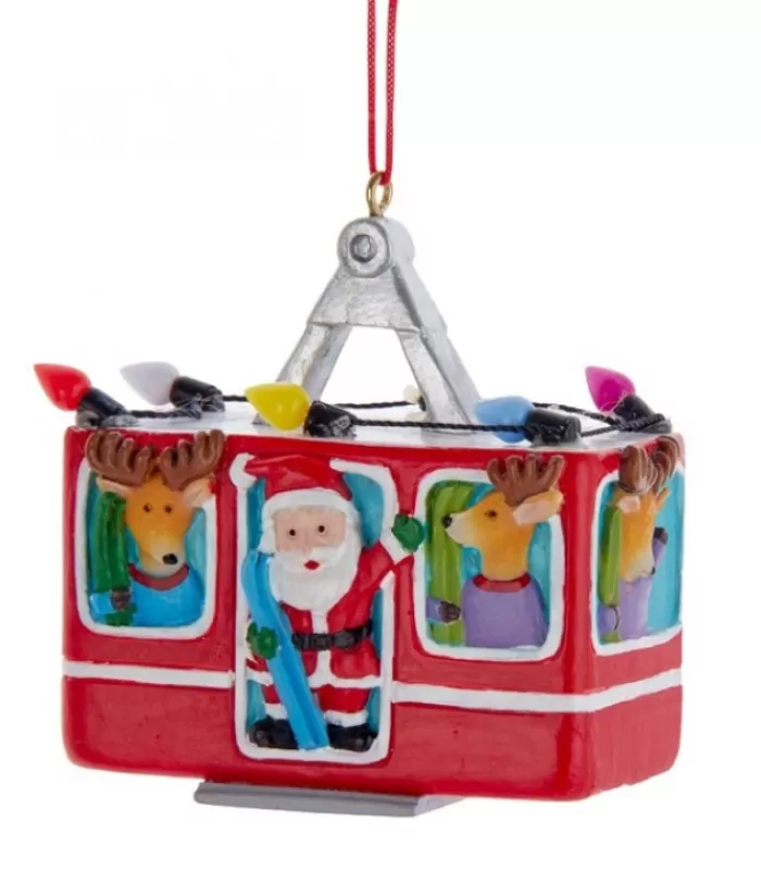 Boutique de Noël Anges & Père Noël*Ornament, Santa In A Ski Gondola