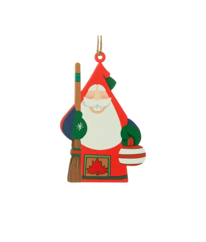 Boutique de Noël Sports*Ornament, Santa, The Curling Player, Souvenir Of Canada