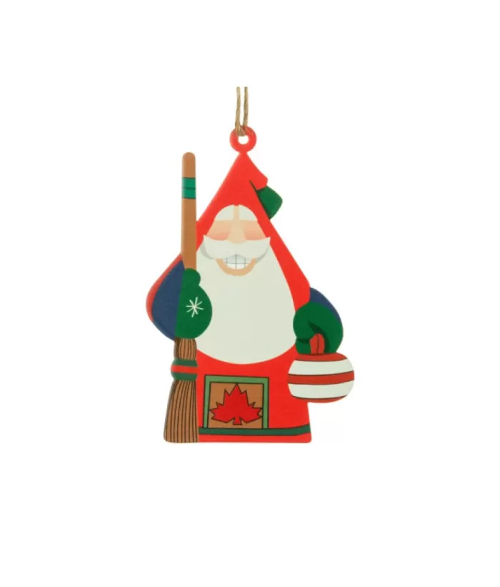 Boutique de Noël Ornament, Santa, The Curling Player, Souvenir Of Canada