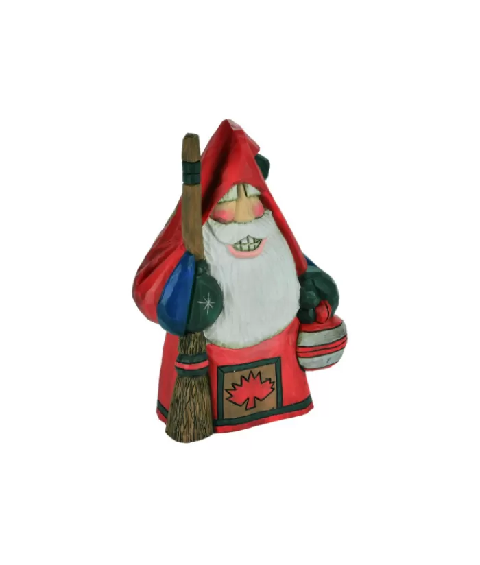 Boutique de Noël Ornements Souvenirs*Ornament, Santa The Curling Player, Souvenir Of Canada.