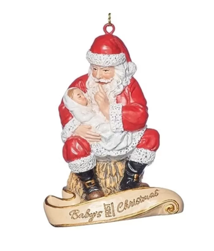 Boutique de Noël Ornament, Santa With Infant