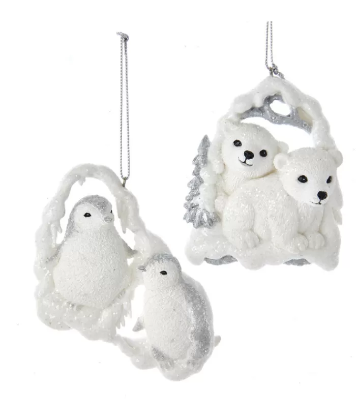 Boutique de Noël Animaux*Ornament, Silver And White Penguins