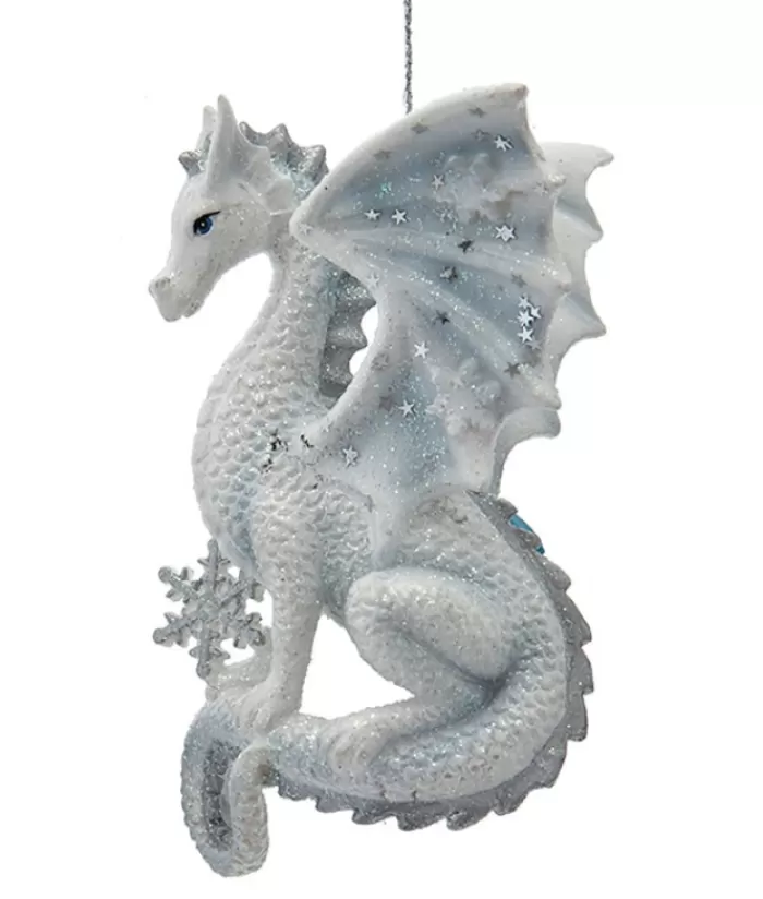 Boutique de Noël Animaux*Ornament, Silver And White Spangled Dragon