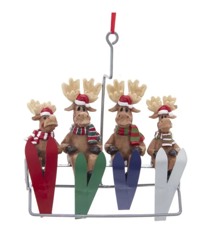 Boutique de Noël Sports*Ornament, Ski-Lift With 4 Moose