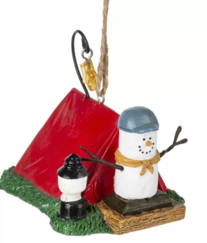 Boutique de Noël Ornament, S'Mores, Red Tent Camper