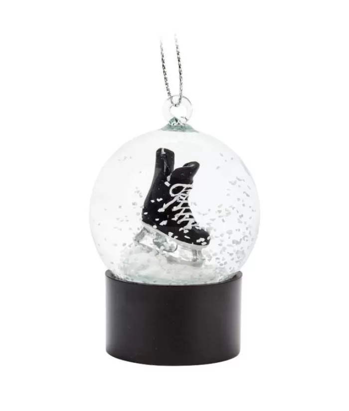 Boutique de Noël Ornament, Snowglobe With Hockey Skate