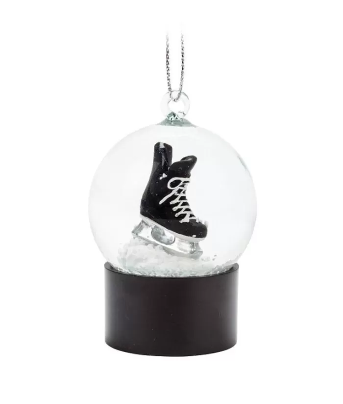 Boutique de Noël Ornament, Snowglobe With Hockey Skate