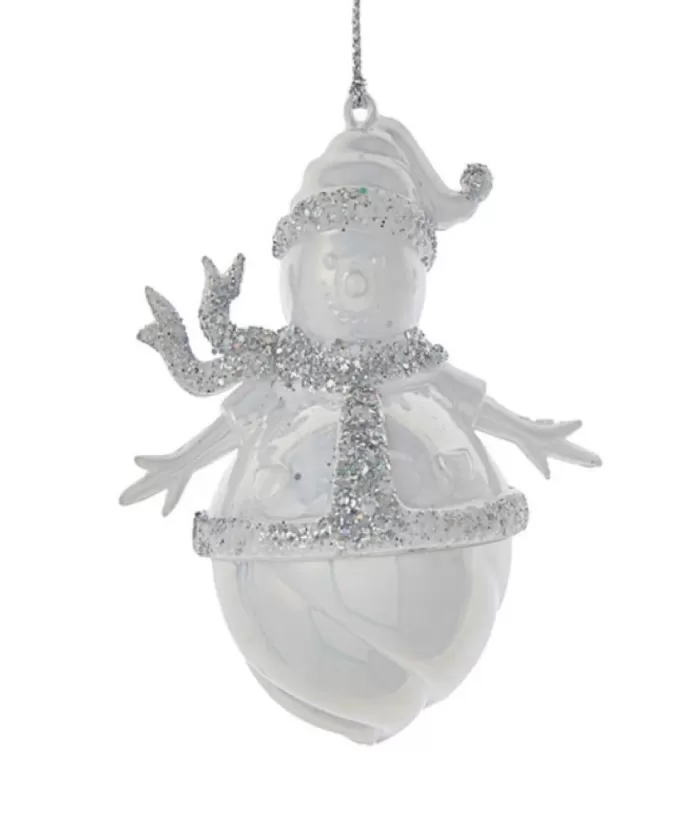 Boutique de Noël Ornament, Snowman With Glittered Trim