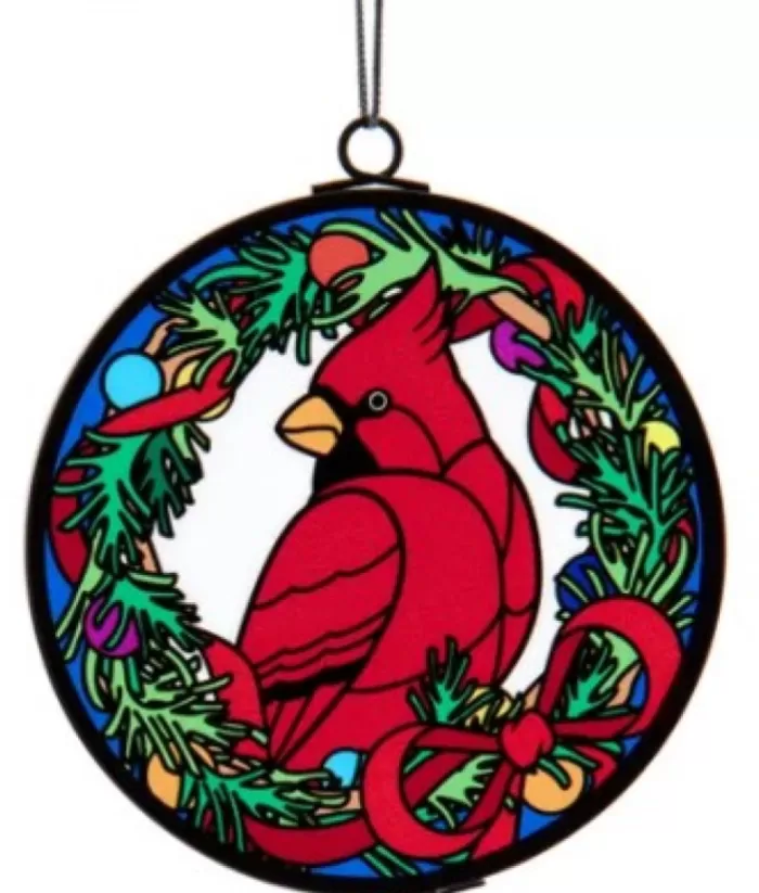 Boutique de Noël Ornament, Stained Glass, Cardinal