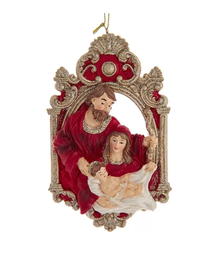 Boutique de Noël Famille & Amitiés*Ornament, The Holy Family, In Eye Catching Cranberry Colour