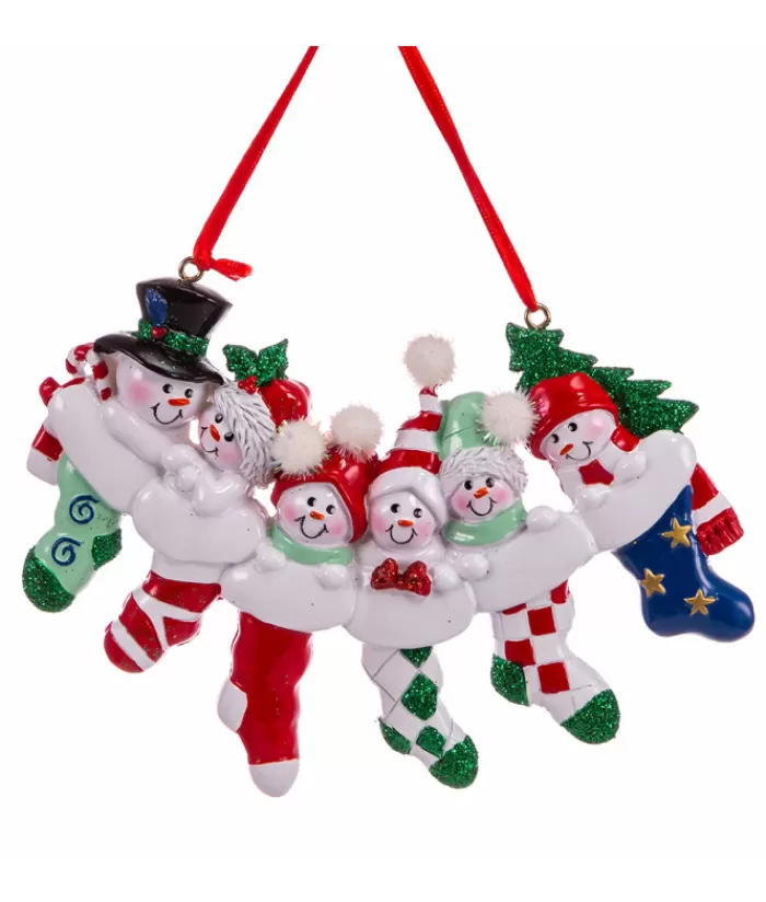 Boutique de Noël Bonhommes De Neige*Ornament, The Snowman Family, With Xmas Stockings