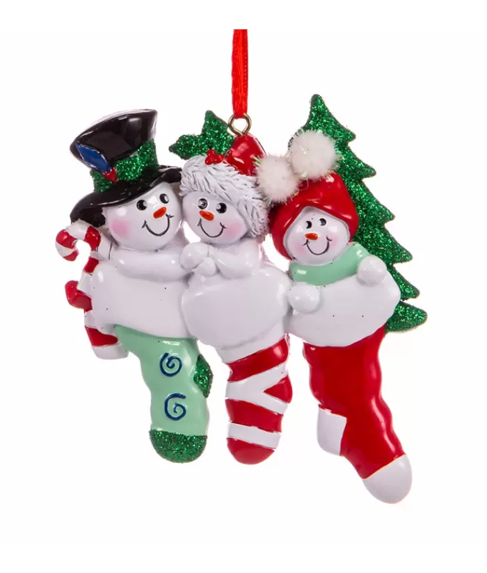 Boutique de Noël Bonhommes De Neige*Ornament. The Snowman Family, With Xmas Stockings