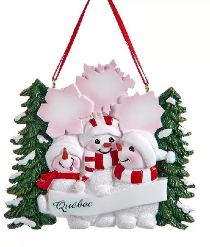 Boutique de Noël Bonhommes De Neige*Ornament, The Snowman Family, With Xmas Tree