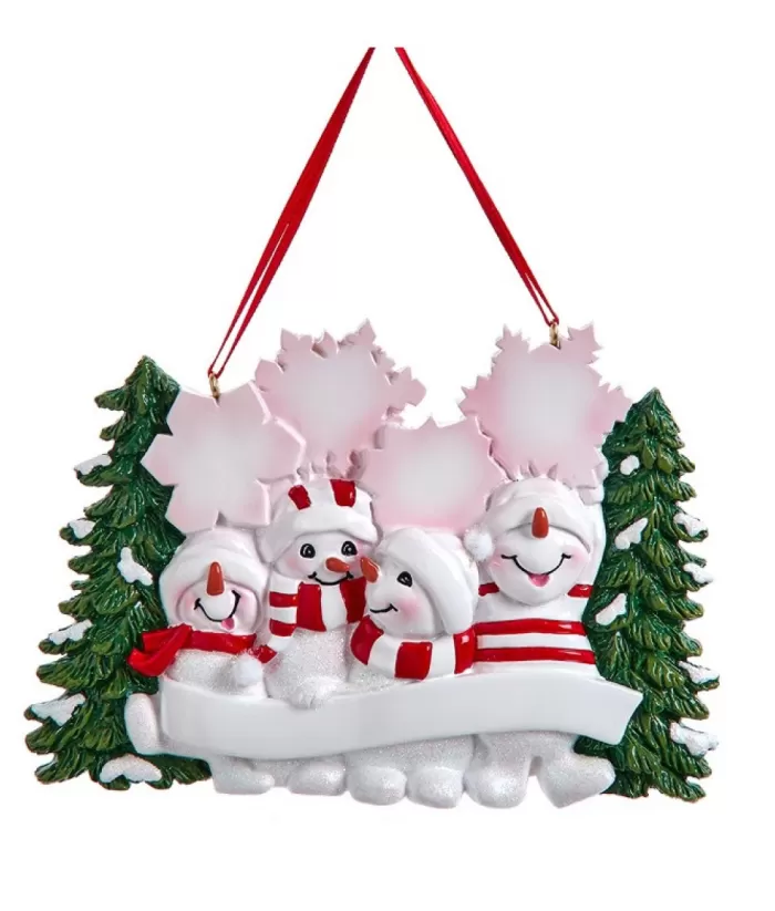 Boutique de Noël Ornament, The Snowman Family, With Xmas Tree