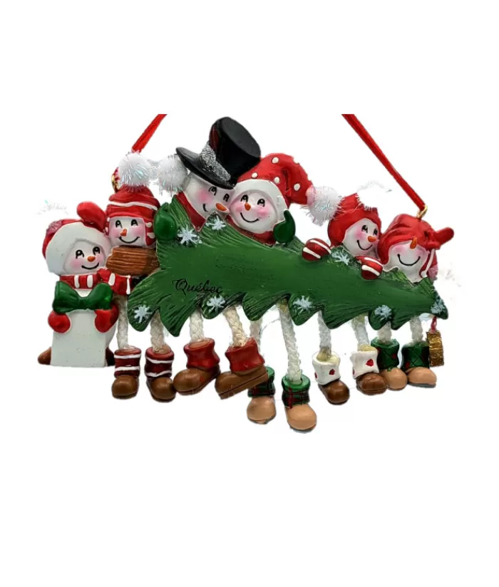 Boutique de Noël Bonhommes De Neige*Ornament, The Snowtree Family With Xmas Tree