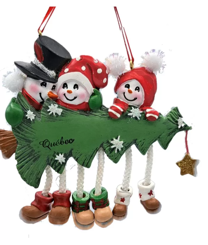 Boutique de Noël Bonhommes De Neige*Ornament, The Snowtree Family With Xmas Tree