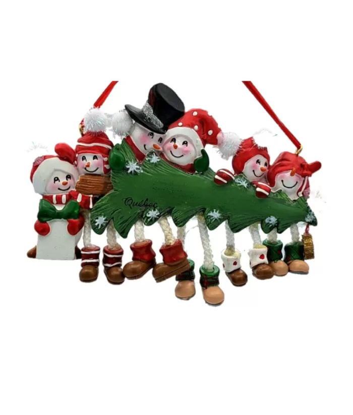 Boutique de Noël Ornament, The Snowtree Family With Xmas Tree