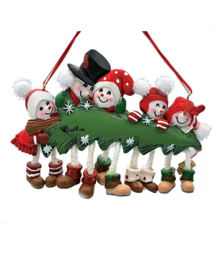 Boutique de Noël Bonhommes De Neige*Ornament, The Snowtree Family With Xmas Tree