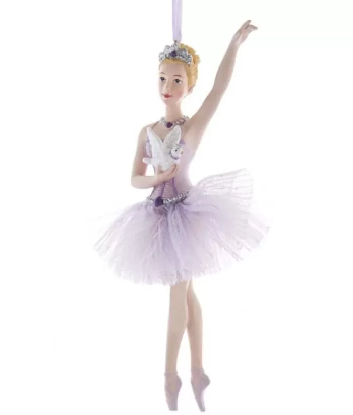 Boutique de Noël Ballet & Casse-Noisettes*Ornament, Tip Toe Ballerina In Purple Fabric Tutu.