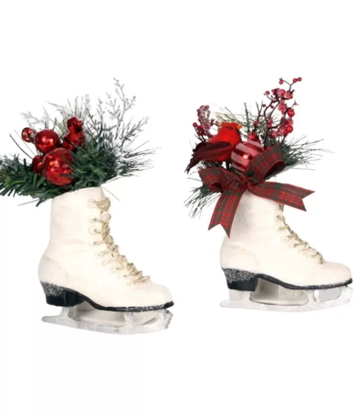 Boutique de Noël Sports*Ornament, White Skate, With Cardinal