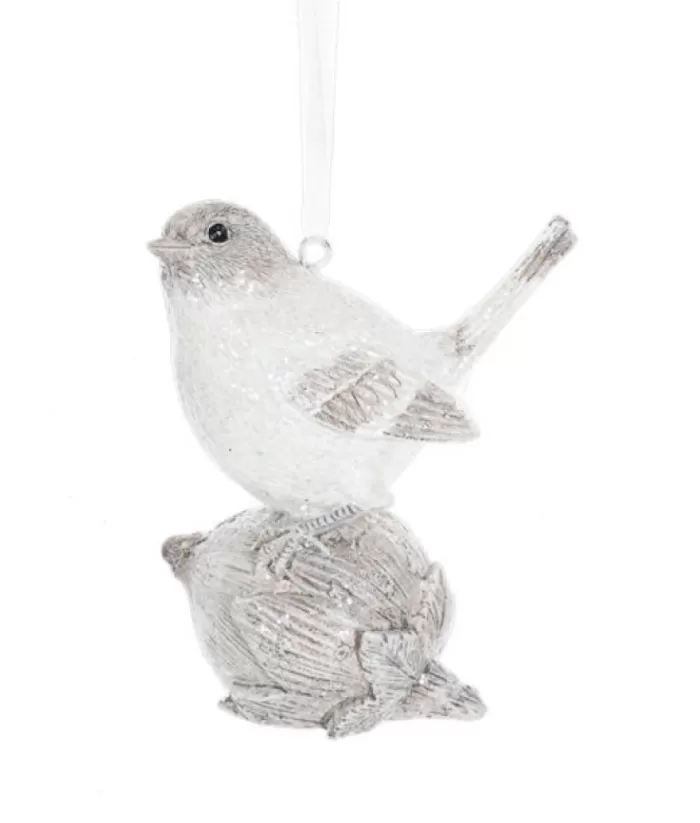 Boutique de Noël Ornament, Winter Bird With Nut, Contemporary Styling