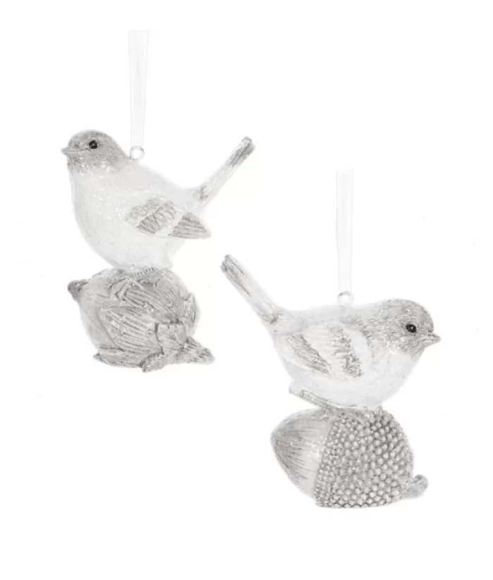 Boutique de Noël Ornament, Winter Bird With Nut, Contemporary Styling