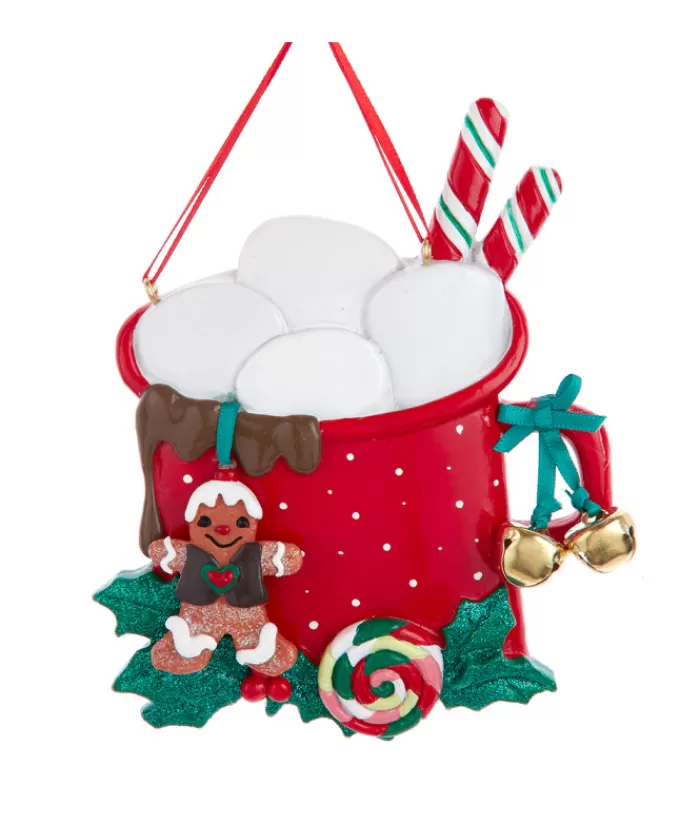 Boutique de Noël Nourriture & Breuvages*Ornament With Bells, Mug Of Hot Chocolate