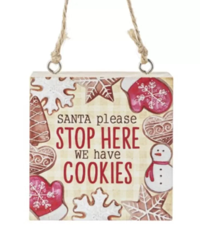 Boutique de Noël Ornament With "Santa Stop Here" Message