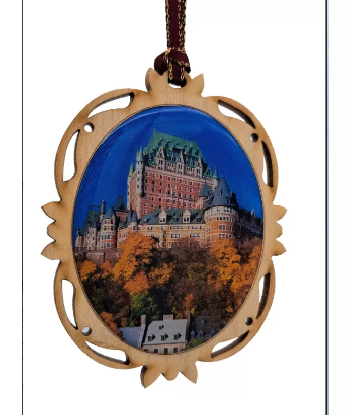 Boutique de Noël Ornements Souvenirs*Ornement, Le Chateau, Wood, Souvenir Of Québec