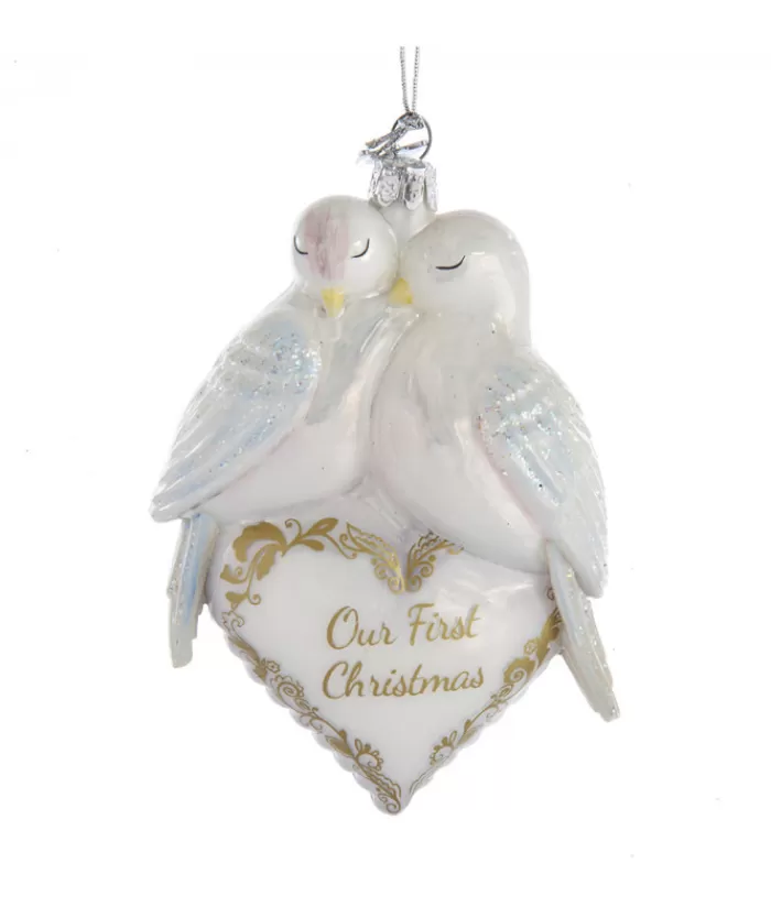 Boutique de Noël Sentiments*Our 1St Christmas Doves Glass Ornament