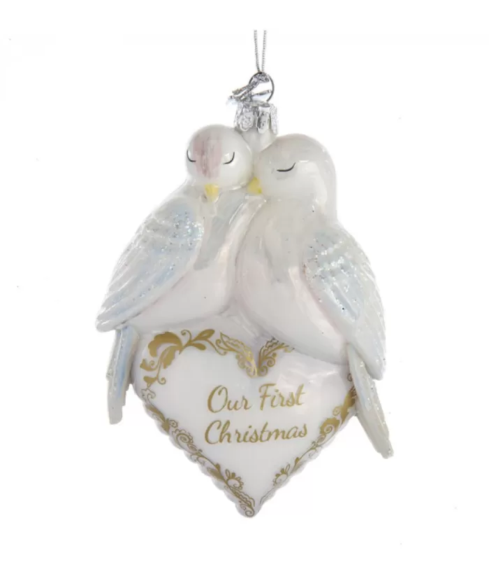 Boutique de Noël Our 1St Christmas Doves Glass Ornament