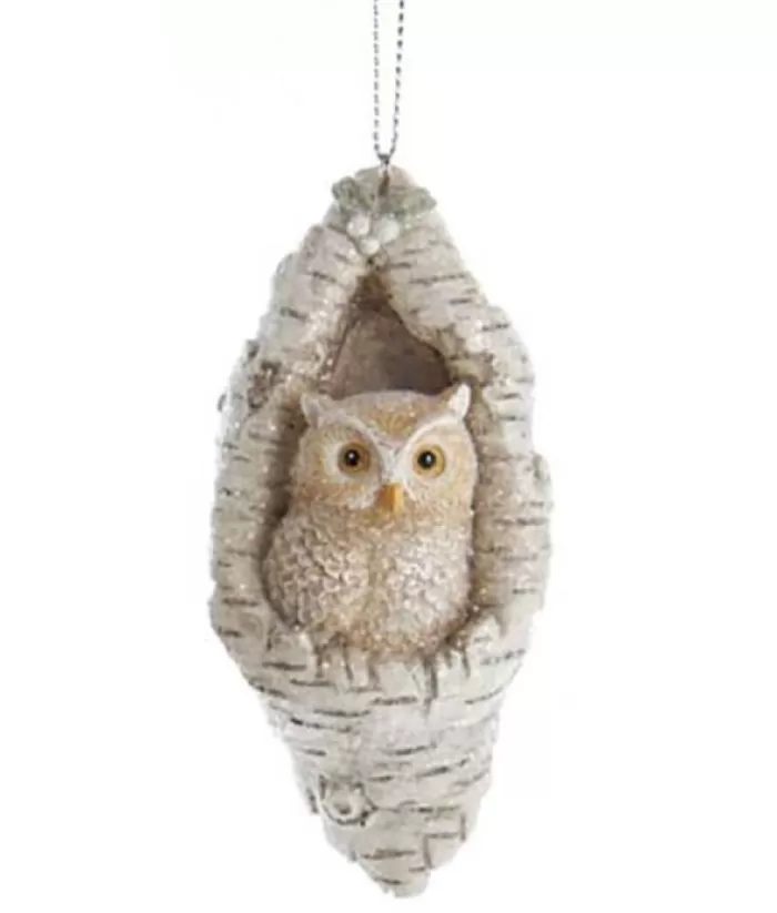 Boutique de Noël Owl In Bark Tree Ornament