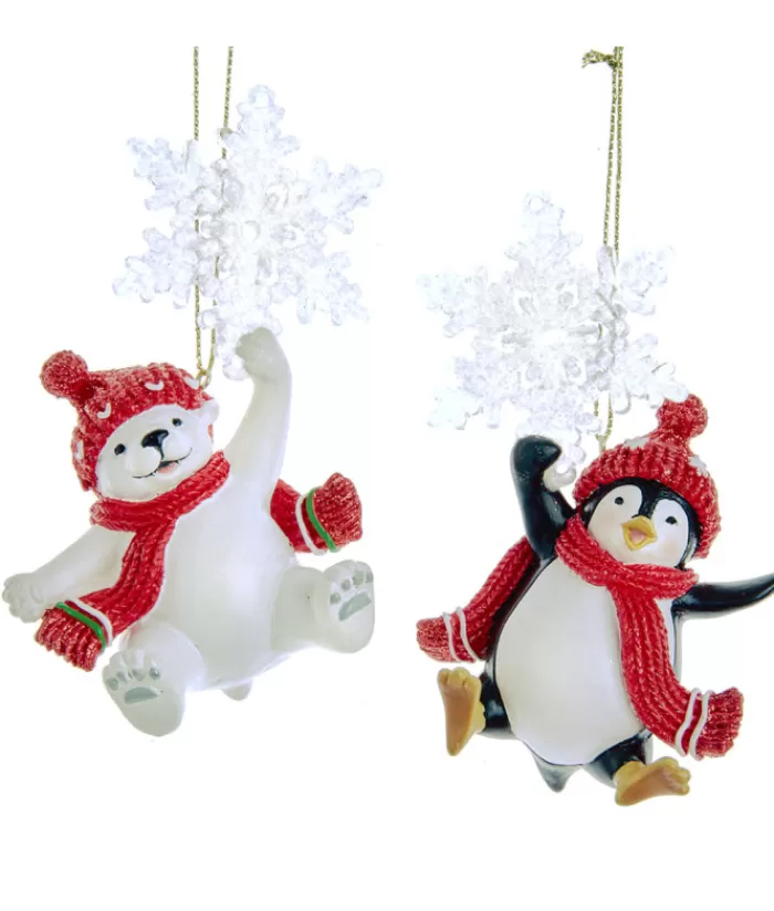 Boutique de Noël Animaux*Penguin With Snowflake Ornament