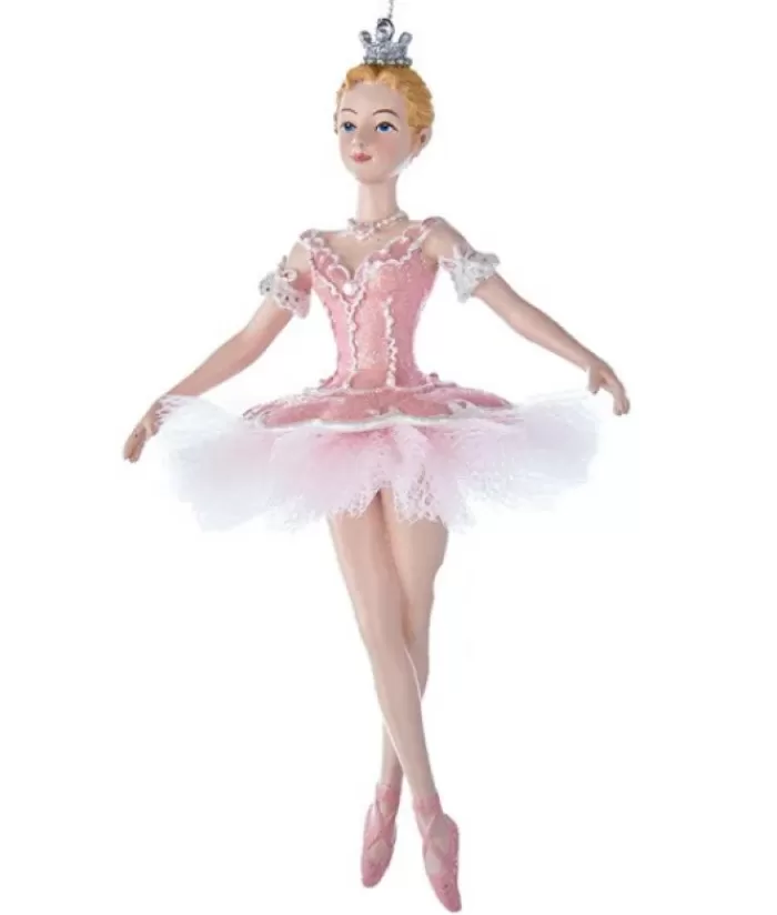 Boutique de Noël Famille & Amitiés*Pink Ballerina With Crown Ornament