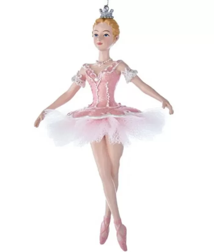 Boutique de Noël Pink Ballerina With Crown Ornament