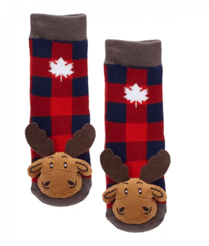 Boutique de Noël Vêtements*Plaid Moose Baby Socks