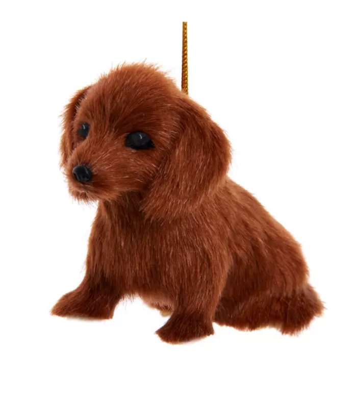 Boutique de Noël Plush Furry Dachshund Ornament