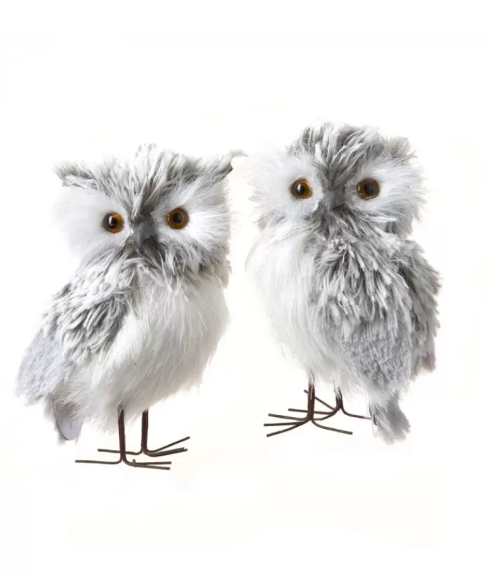 Boutique de Noël Plush Grey Owl Ornaments (2-Piece Set)