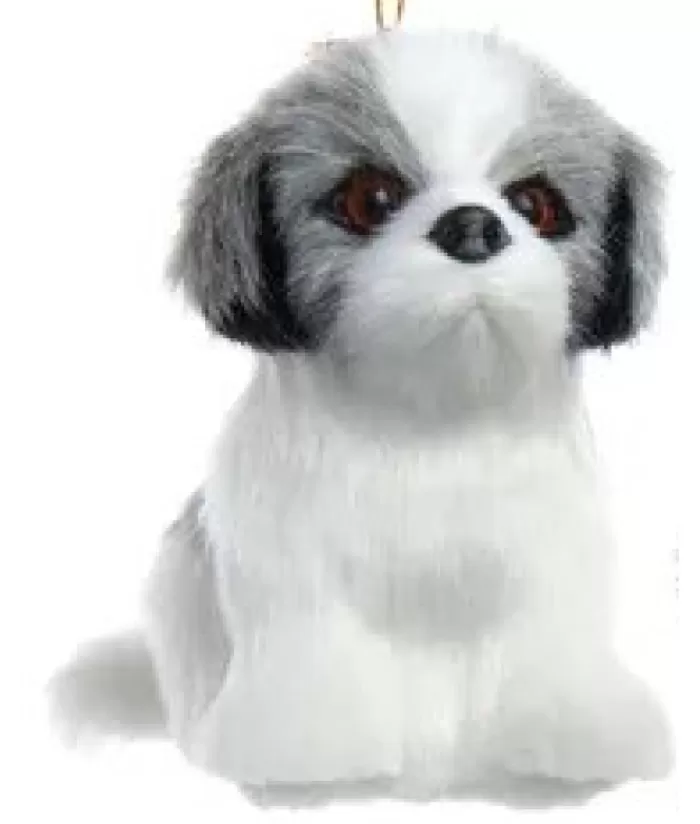 Boutique de Noël Chiens*Plush Grey Shih Tzu Ornament